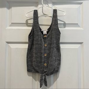 Caution to the Wind Checkered Crop Tank Top Small